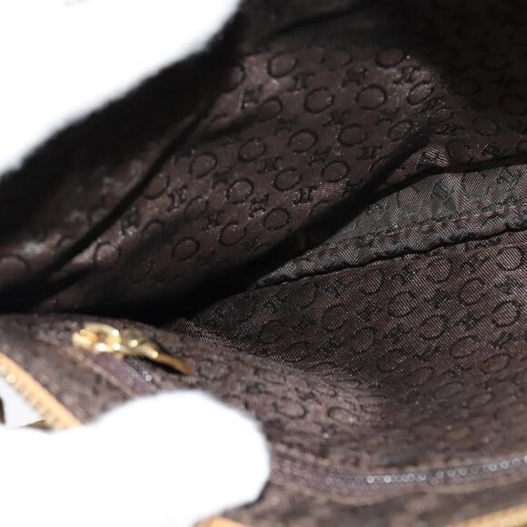 CELINE C Macadam Canvas Shoulder Bag Suede Brown Gold Auth mr1313 - Picture 12 of 16